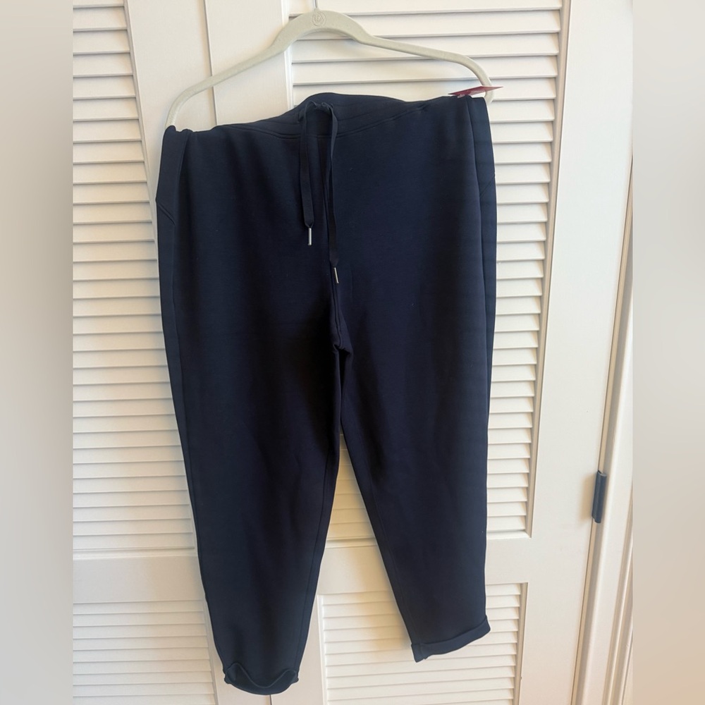 Spanx AirEssentials Navy cuffed drawstring joggers - NWT